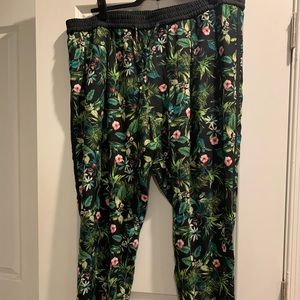 Simply Be Tropical Print Drawstring Pants